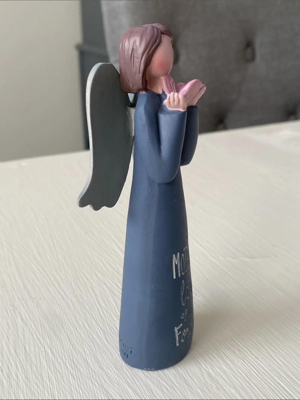 Mother's Love Blue Angel Figurine - Holding Butterfly, Mother's Love is Forever